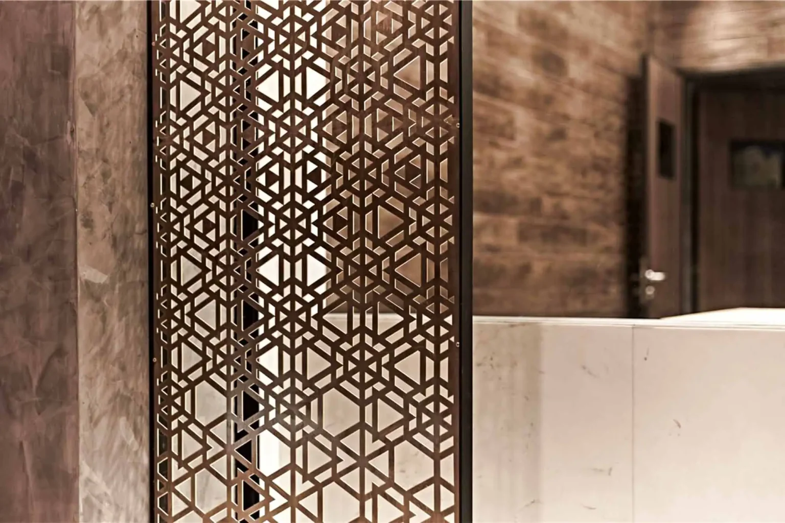 laser-cut metal screen panels