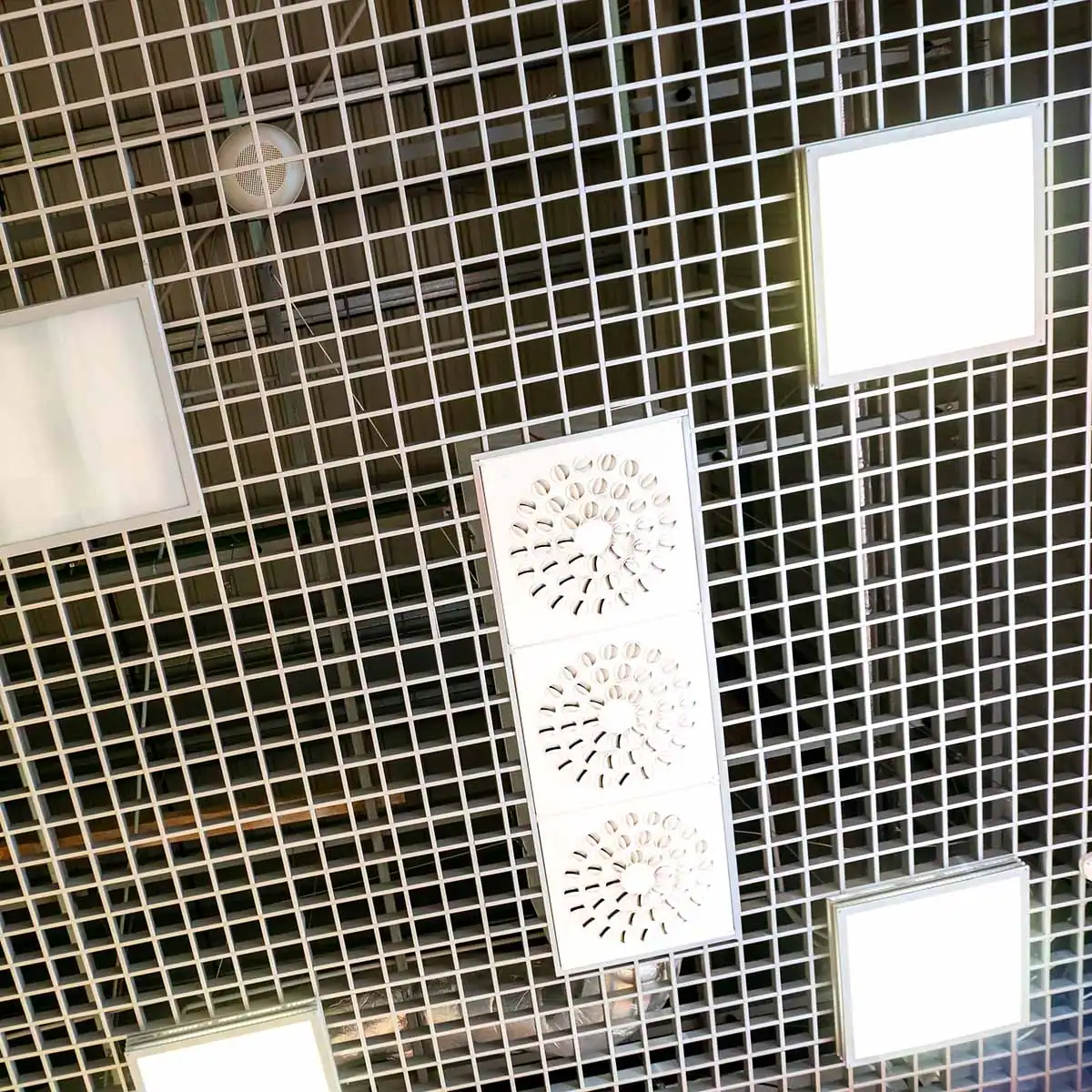 metal grid ceiling