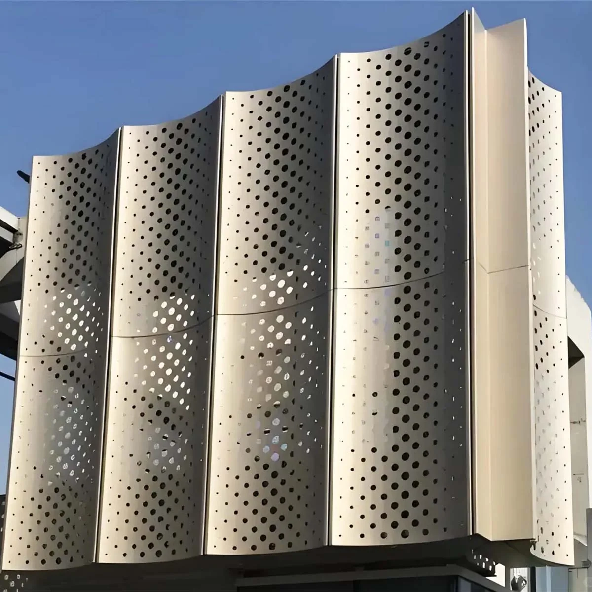 perforated panel facade